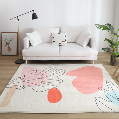 Skorter | Comfort Living Room Rug Multicolor Cartoon Print Rug Non-Slip Base Pet-Friendly Rug