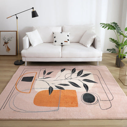 Skorter | Comfort Living Room Rug Multicolor Cartoon Print Rug Non-Slip Base Pet-Friendly Rug