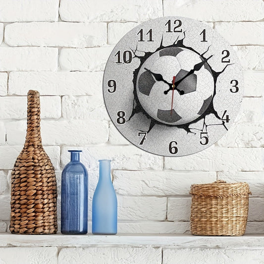Skorter | Silent Tree Football Wall Clock - Sports Theme for Living Room, Office & Gym