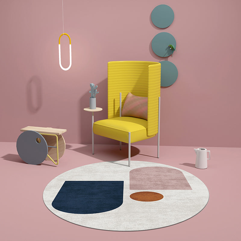 Skorter | Creative Bedroom Rug Multicolored Color Differentiated Rug Polypropylene Washable Pet Friendly Non-Slip Rug