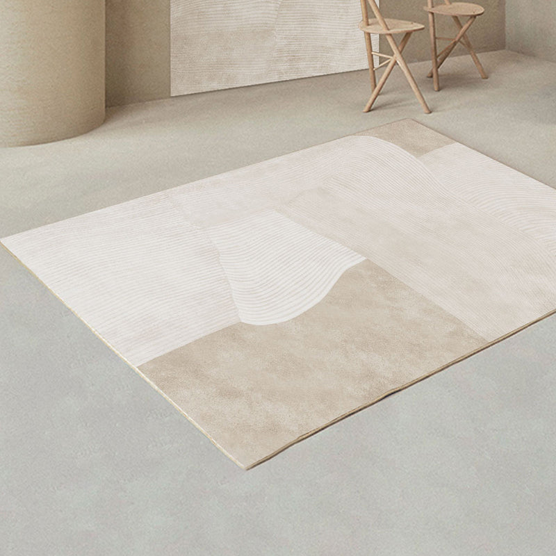 Skorter | Creative Decor Rug Apricot Abstract Printed Area Rug Polypropylene Non-Slip Backing Pet Friendly Rug