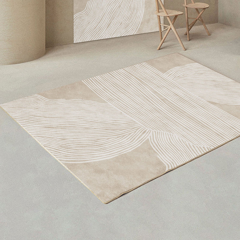 Skorter | Creative Decor Rug Apricot Abstract Printed Area Rug Polypropylene Non-Slip Back Pet-Friendly Rug