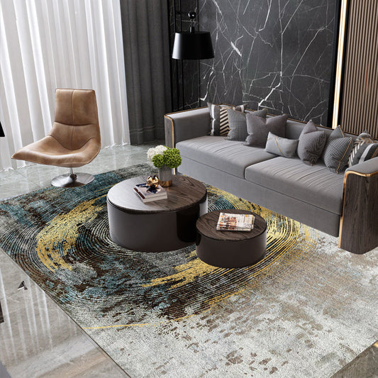 Skorter | Casual Multicolor Color Block Rug Polypropylene Nordic Indoor Rug Non-Slip Pet-Friendly Rug for Decor