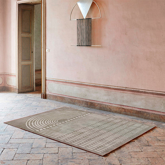 Skorter | Calming Color Block Carpet Multicolored Cotton Blend Indoor Carpet Non-Slip Back Machine Washable Carpet for Space