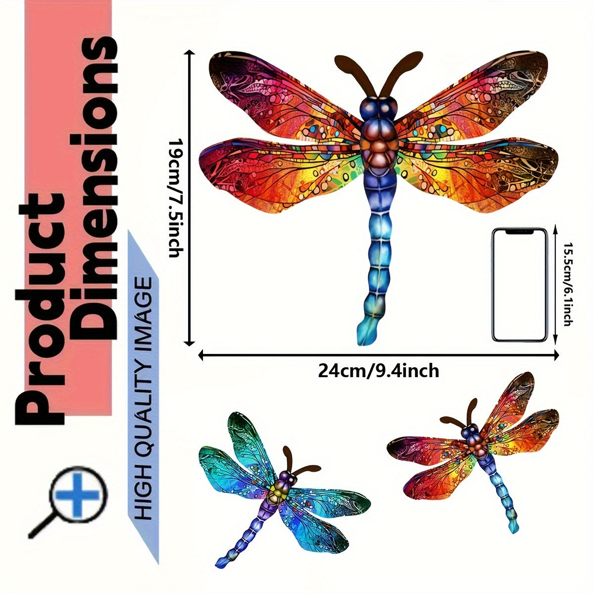 Skorter | 1/2 piece vibrant dragonfly wall art made of metal – artistic outdoor decoration for gardens, homes, and events – durable, versatile, and eye-catching – a perfect gift idea for any occasion