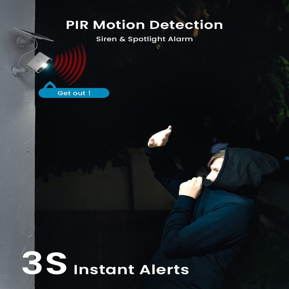 Skørter | Solør Wireless Security Cameras Outdoor, Wifi, Iegeek 2K Color Night Vision, Spotlight & Siren Alarm, Outdoor Camera with AI Motion Detection