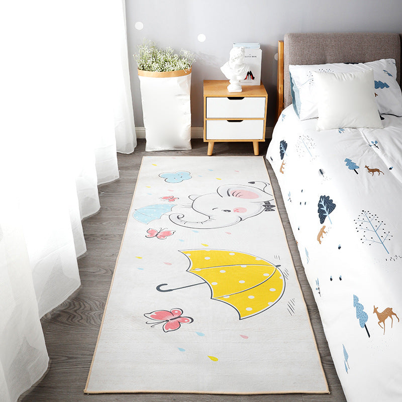 Skorter | Beautiful children's room carpet Multicolored animal print area rug polypropylene non-slip backing easy-care carpet