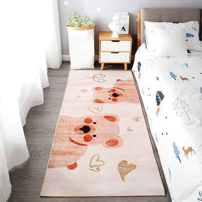 Skorter | Beautiful children's room carpet Multicolored animal print area rug polypropylene non-slip backing easy-care carpet
