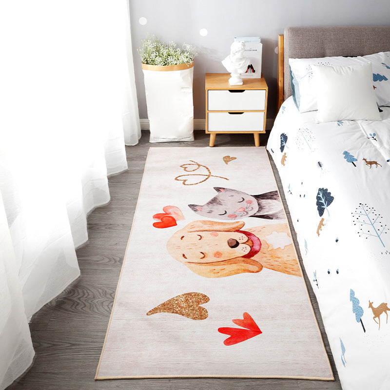 Skorter | Beautiful children's room carpet Multicolored animal print area rug polypropylene non-slip backing easy-care carpet