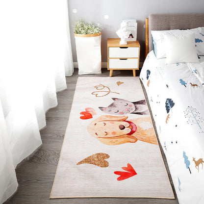 Skorter | Beautiful children's room carpet Multicolored animal print area rug polypropylene non-slip backing easy-care carpet