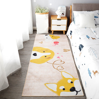 Skorter | Beautiful children's room carpet Multicolored animal print area rug polypropylene non-slip backing easy-care carpet