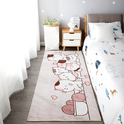 Skorter | Beautiful children's room carpet Multicolored animal print area rug polypropylene non-slip backing easy-care carpet