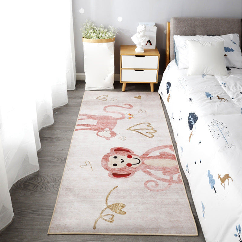 Skorter | Beautiful children's room carpet Multicolored animal print area rug polypropylene non-slip backing easy-care carpet