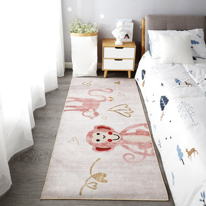Skorter | Beautiful children's room carpet Multicolored animal print area rug polypropylene non-slip backing easy-care carpet