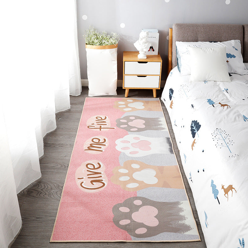 Skorter | Beautiful children's room carpet Multicolored animal print area rug polypropylene non-slip backing easy-care carpet