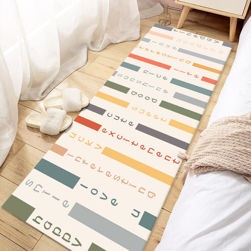 Skorter | Casual Love Rug Multicolor Animal Print Indoor Rug Synthetic Non-Slip Backing Washable Rug for Bedroom