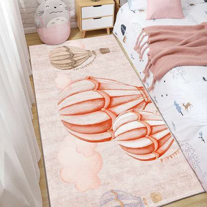 Skorter | Casual Love Rug Multicolor Animal Print Indoor Rug Synthetic Non-Slip Backing Washable Rug for Bedroom