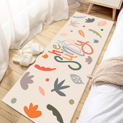 Skorter | Casual Love Rug Multicolor Animal Print Indoor Rug Synthetic Non-Slip Backing Washable Rug for Bedroom