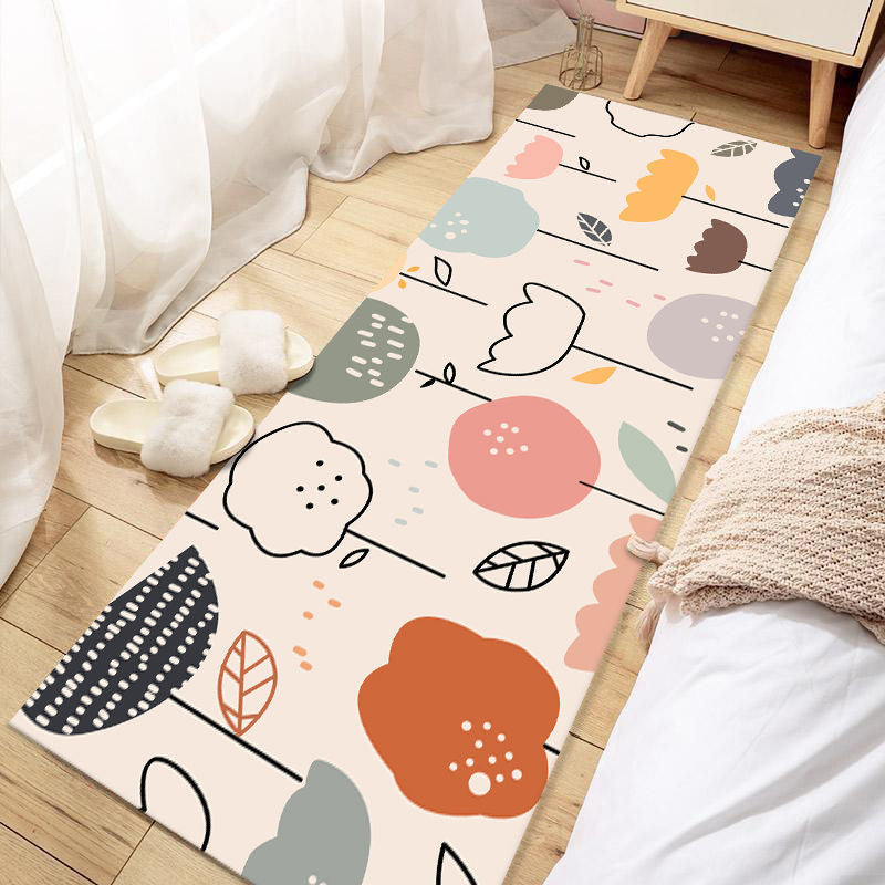 Skorter | Casual Love Rug Multicolor Animal Print Indoor Rug Synthetic Non-Slip Backing Washable Rug for Bedroom