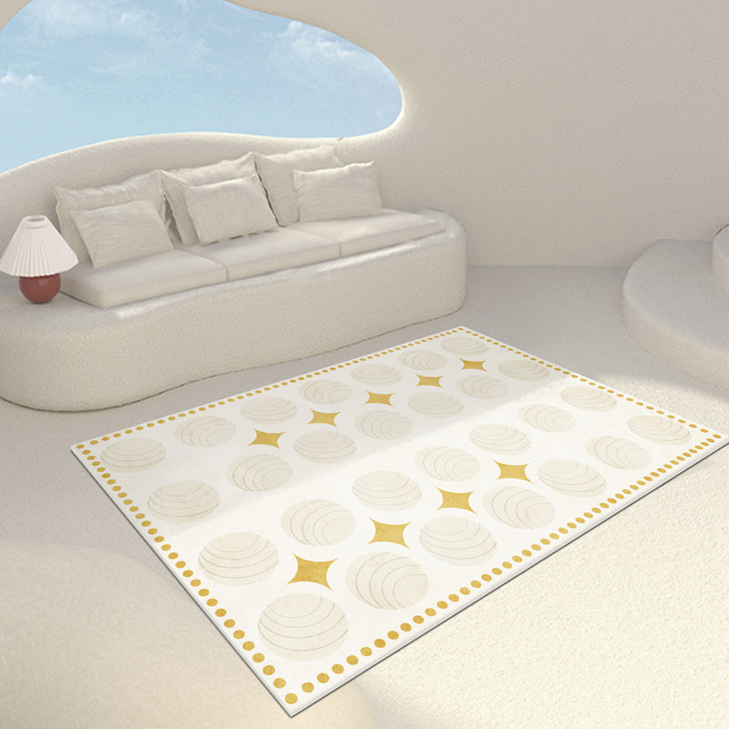 Skorter | Casual Multicolor Relaxing Carpet Synthetic Color Block Carpet Non-Slip Back Washable Carpet for Bedroom