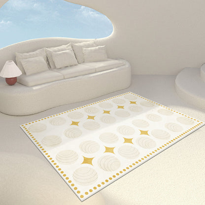 Skorter | Casual Multicolor Relaxing Carpet Synthetic Color Block Carpet Non-Slip Back Washable Carpet for Bedroom