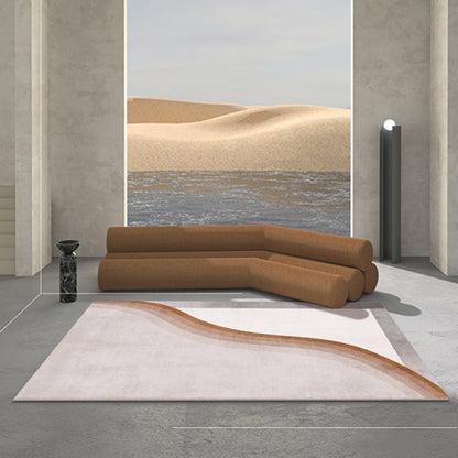 Skorter | Casual Multicolor Relaxing Carpet Synthetic Color Block Carpet Non-Slip Back Washable Carpet for Bedroom