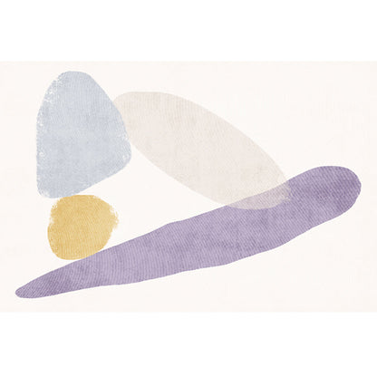 Skorter | Casual Multicolor Relaxing Carpet Synthetic Color Block Carpet Non-Slip Back Washable Carpet for Bedroom