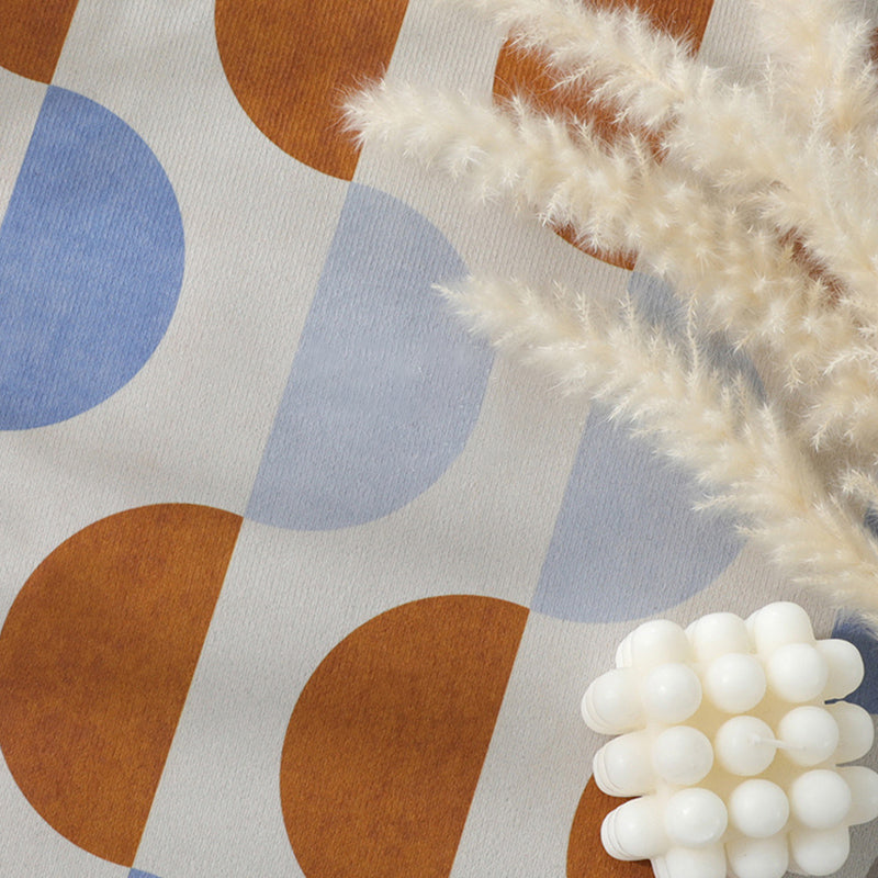 Skorter | Casual Multicolor Relaxing Carpet Synthetic Color Block Carpet Non-Slip Back Washable Carpet for Bedroom