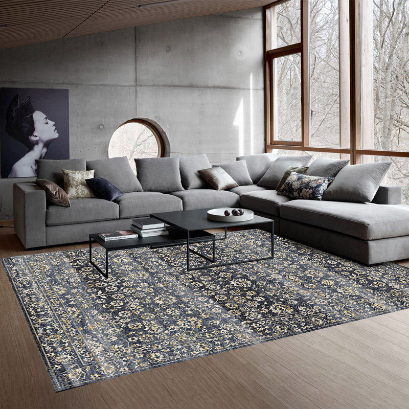 Skorter | Country Living Room Rug Multicolored Geometric Rug Polypropylene Non-Slip Back Machine Washable Rug