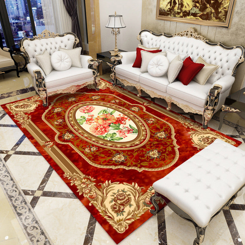 Skorter | Antique patterned rug multicolored polypropylene indoor rug easy care washable rug for living room