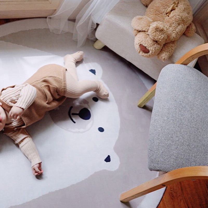 Skorter | Casual Kids Bedroom Rug Multicolor Cartoon Indoor Rug Polyester Non-Slip Easy Care Area Rug