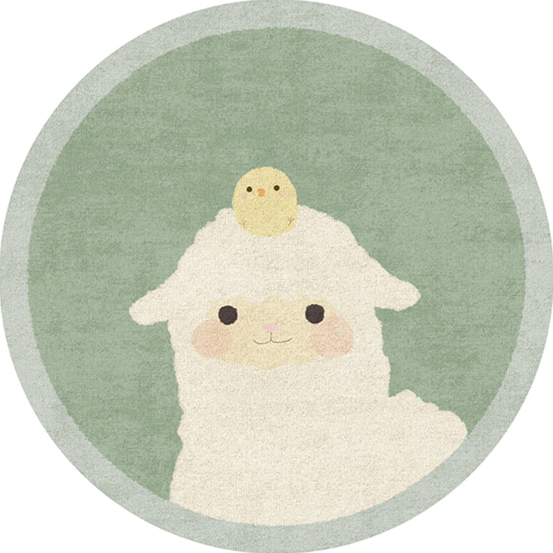 Skorter | Casual Kids Bedroom Rug Multicolor Cartoon Indoor Rug Polyester Non-Slip Easy Care Area Rug