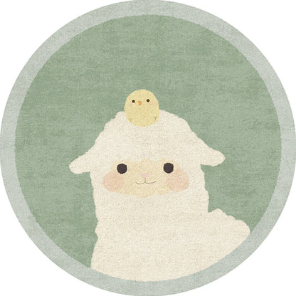 Skorter | Casual Kids Bedroom Rug Multicolor Cartoon Indoor Rug Polyester Non-Slip Easy Care Area Rug