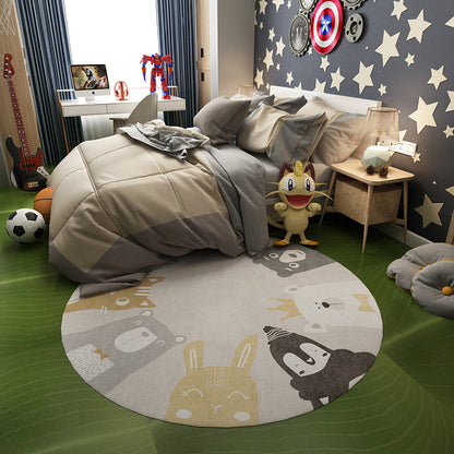 Skorter | Casual Kids Bedroom Rug Multicolor Cartoon Indoor Rug Polyester Non-Slip Easy Care Area Rug