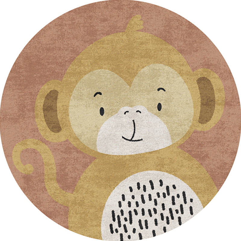 Skorter | Casual Kids Bedroom Rug Multicolor Cartoon Indoor Rug Polyester Non-Slip Easy Care Area Rug