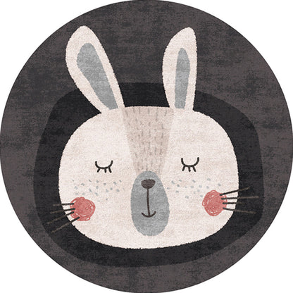 Skorter | Casual Kids Bedroom Rug Multicolor Cartoon Indoor Rug Polyester Non-Slip Easy Care Area Rug