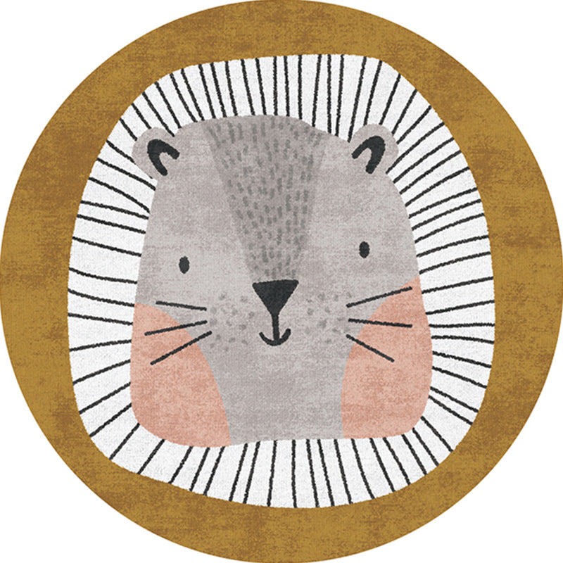 Skorter | Casual Kids Bedroom Rug Multicolor Cartoon Indoor Rug Polyester Non-Slip Easy Care Area Rug