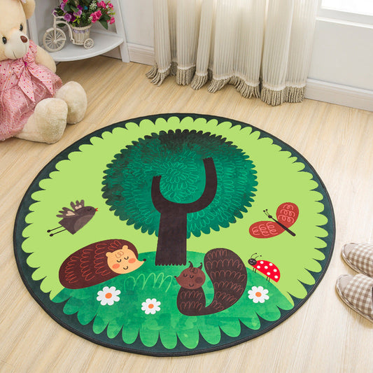 Skorter | Calming Cartoon Rug Multicolor Cute Area Rug Polypropylene Non-Slip Machine Washable Rug for Kids