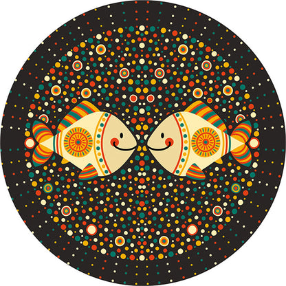 Skorter | Calming Cartoon Rug Multicolor Cute Area Rug Polypropylene Non-Slip Machine Washable Rug for Kids