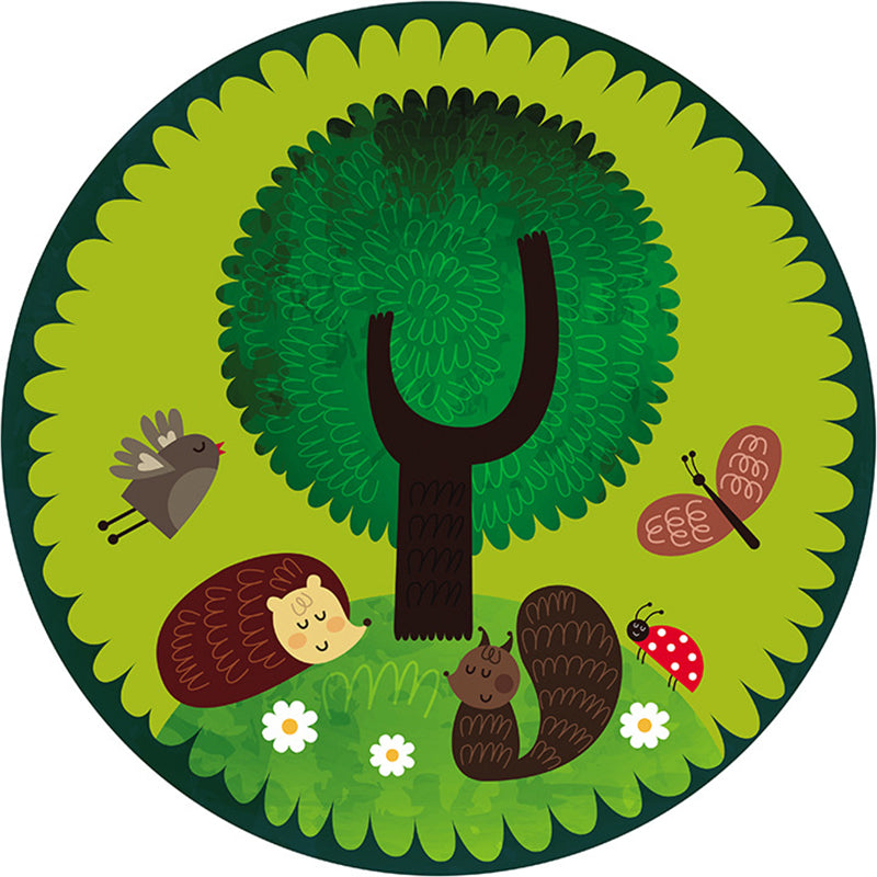 Skorter | Calming Cartoon Rug Multicolor Cute Area Rug Polypropylene Non-Slip Machine Washable Rug for Kids