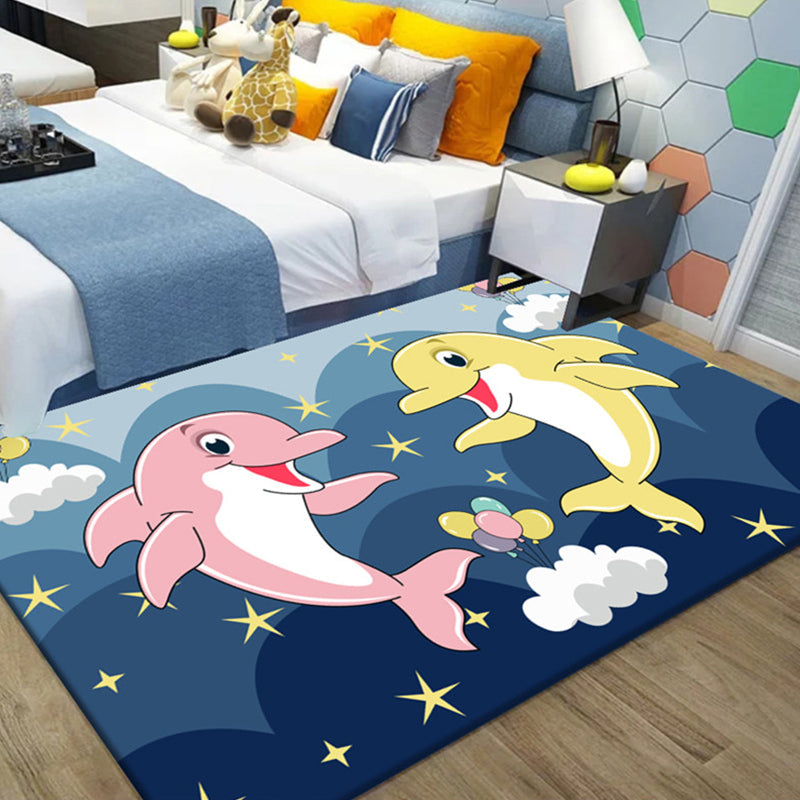 Skorter | Beautiful Children's Room Carpet Multicolor Cartoon Pattern Area Rug Non-Slip Back Easy Care Indoor Rug