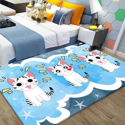Skorter | Beautiful Children's Room Carpet Multicolor Cartoon Pattern Area Rug Non-Slip Back Easy Care Indoor Rug