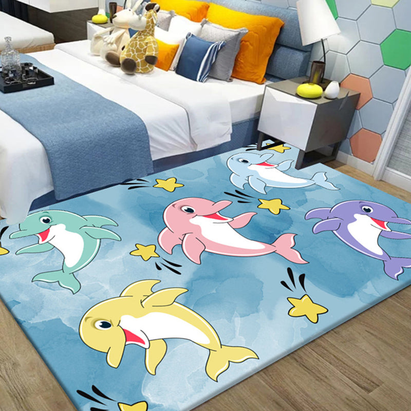 Skorter | Beautiful Children's Room Carpet Multicolor Cartoon Pattern Area Rug Non-Slip Back Easy Care Indoor Rug