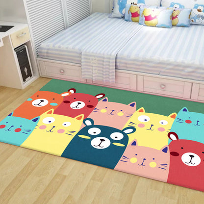 Skorter | Beautiful Children's Room Carpet Multicolor Cartoon Pattern Area Rug Non-Slip Back Easy Care Indoor Rug