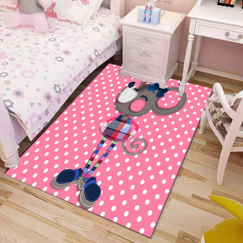 Skorter | Beautiful Children's Rug Multicolored Cartoon Printed Area Rug Polypropylene Non-Slip Easy-Care Rug