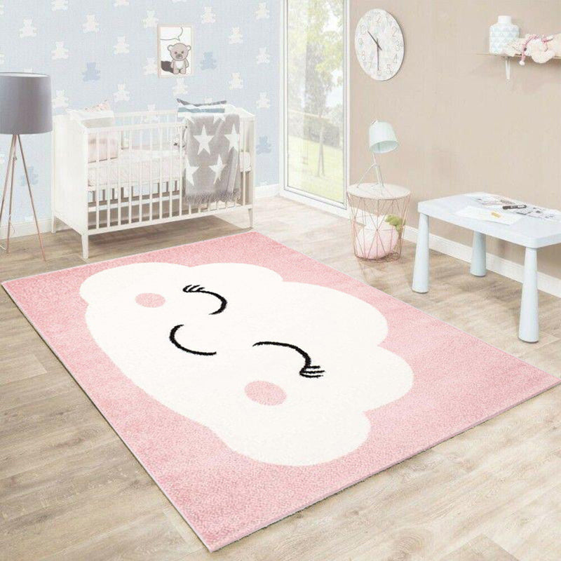 Skorter | Casual Cartoon Print Rug Multicolored Polypropylene Rug Non-Slip Washable Easy Care Rug for Kids