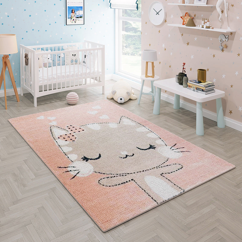 Skorter | Casual Cartoon Print Rug Multicolored Polypropylene Rug Non-Slip Washable Easy Care Rug for Kids