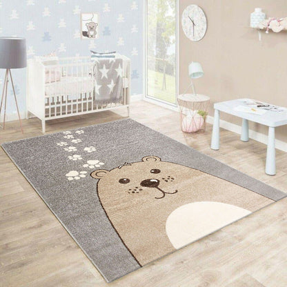 Skorter | Casual Cartoon Print Rug Multicolored Polypropylene Rug Non-Slip Washable Easy Care Rug for Kids