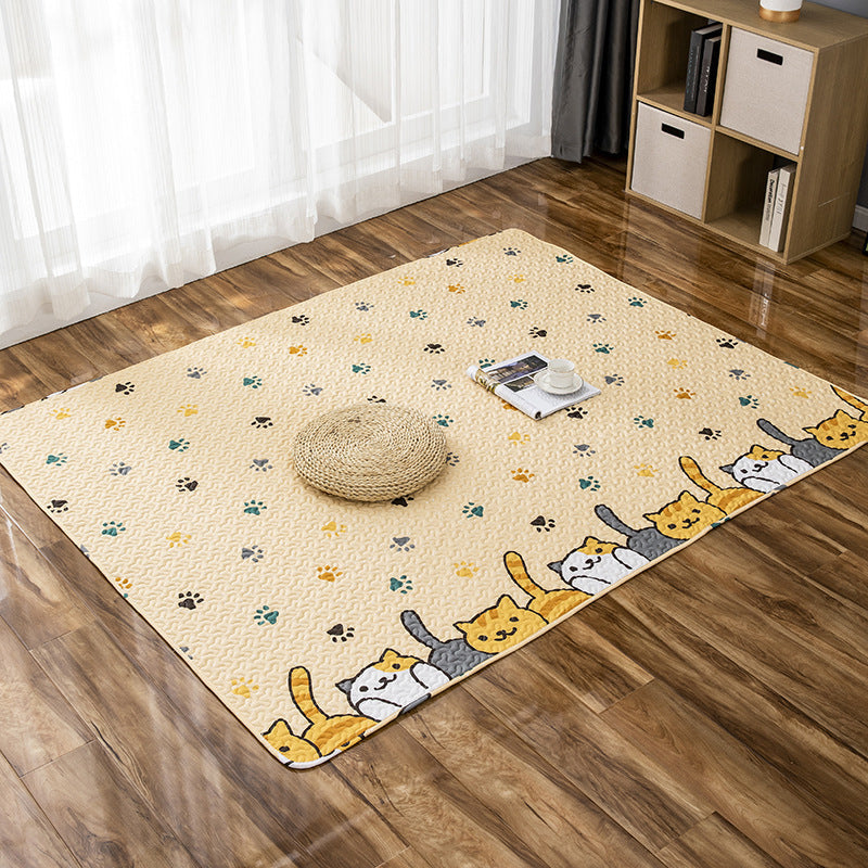 Skorter | Comfort Kids Room Rug Multicolored Cartoon Rug Cotton Blend Pet-Friendly Easy Care Rug