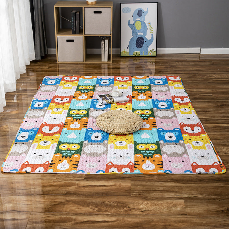 Skorter | Comfort Kids Room Rug Multicolored Cartoon Rug Cotton Blend Pet-Friendly Easy Care Rug